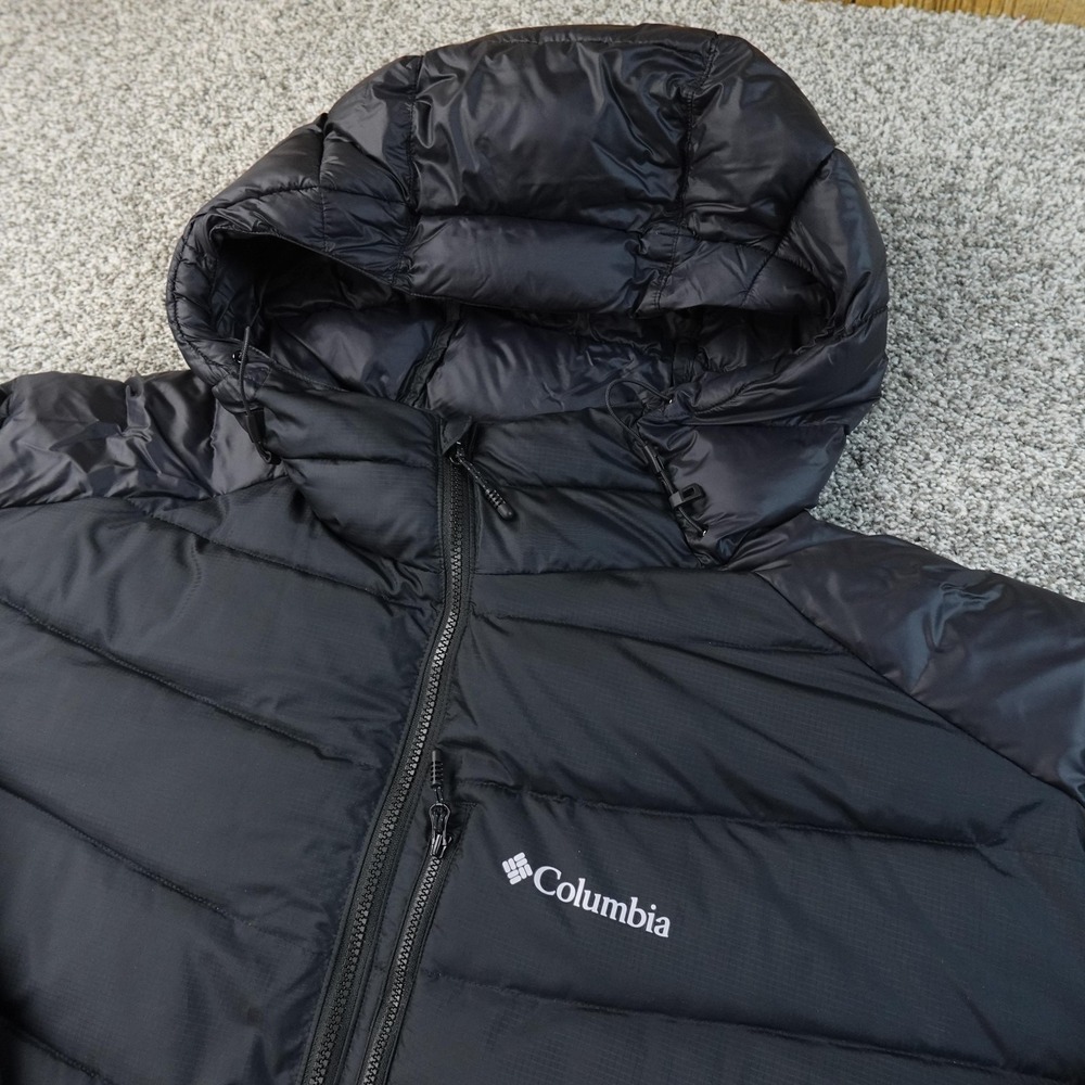 Columbia Jacket Mens 5X Black Omni Heat Hooded Puffer Insulated Windbreaker Coat